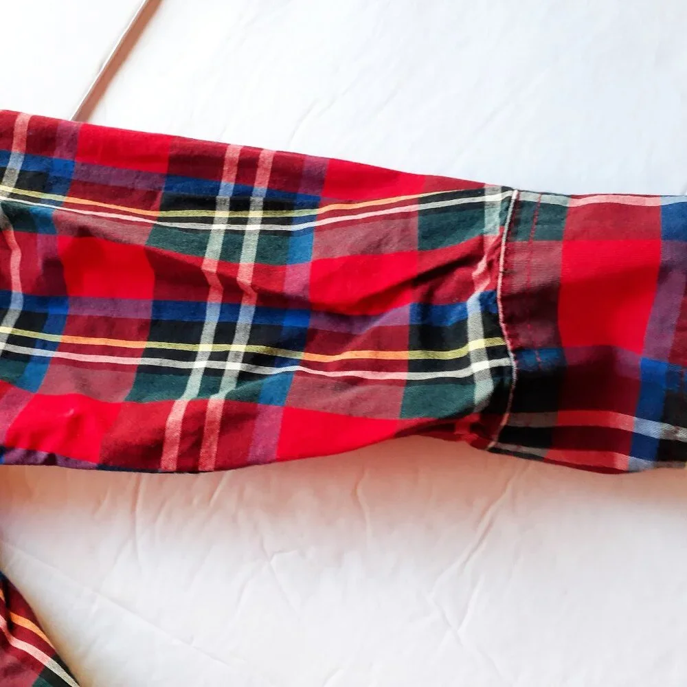 Gap Boys Shirt Button Down Red Plaid Long Sleeve Christmas Holiday XL 12